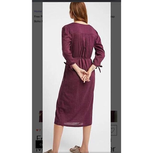Free People NWT Zappora midi endless summer button down wrap boho formal dress L - Picture 5 of 14
